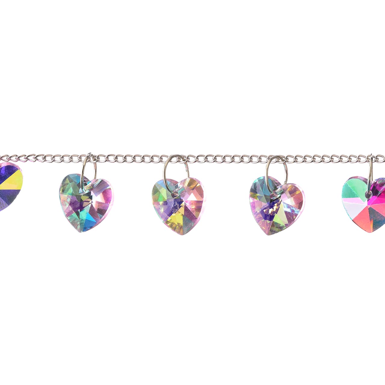 Pink Aurora Borealis Faceted Glass Heart Beads, 14mm by Bead Landing™